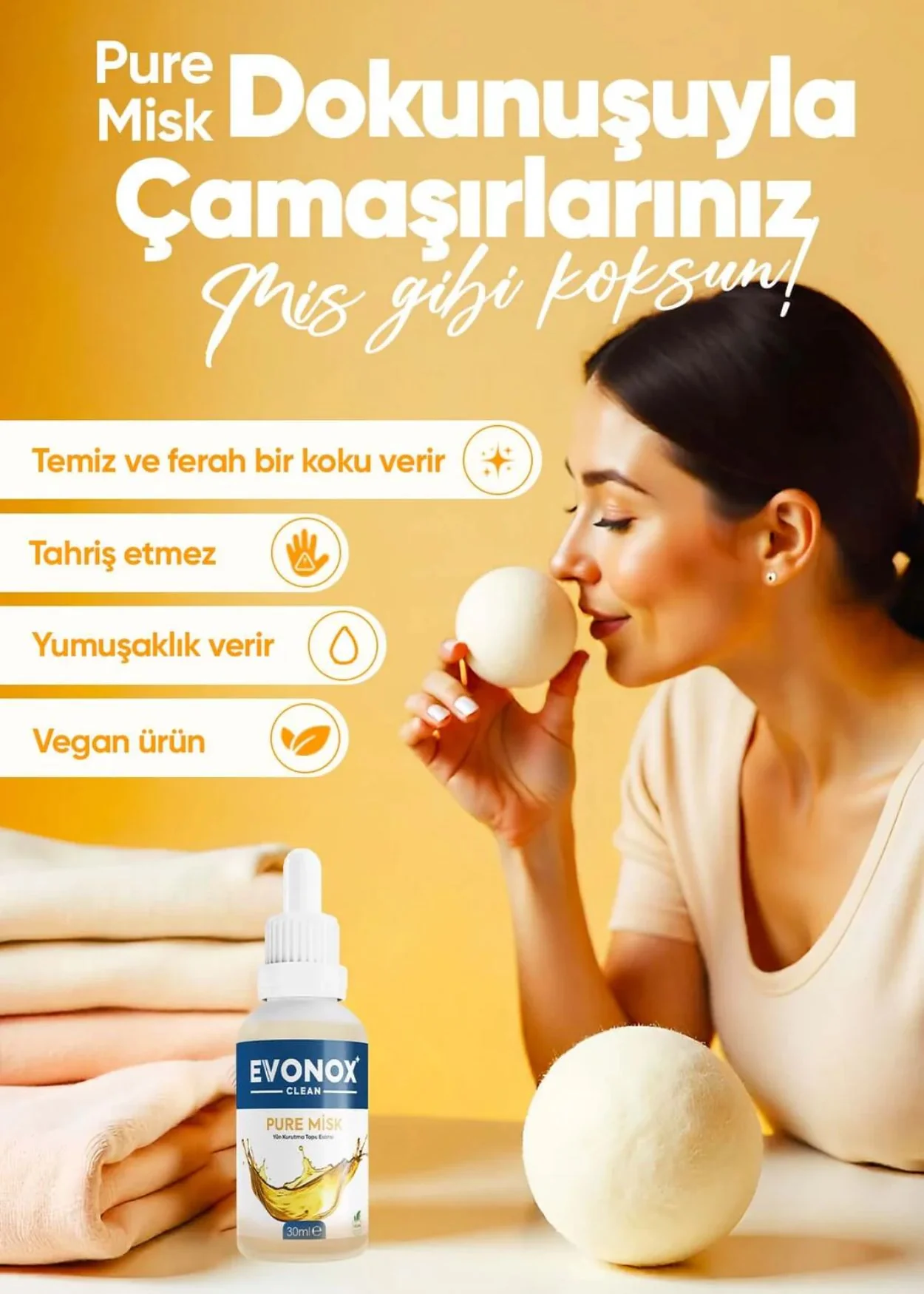Evonox Clean Kurutma Topu Esansı – Pure Misk - Image 2