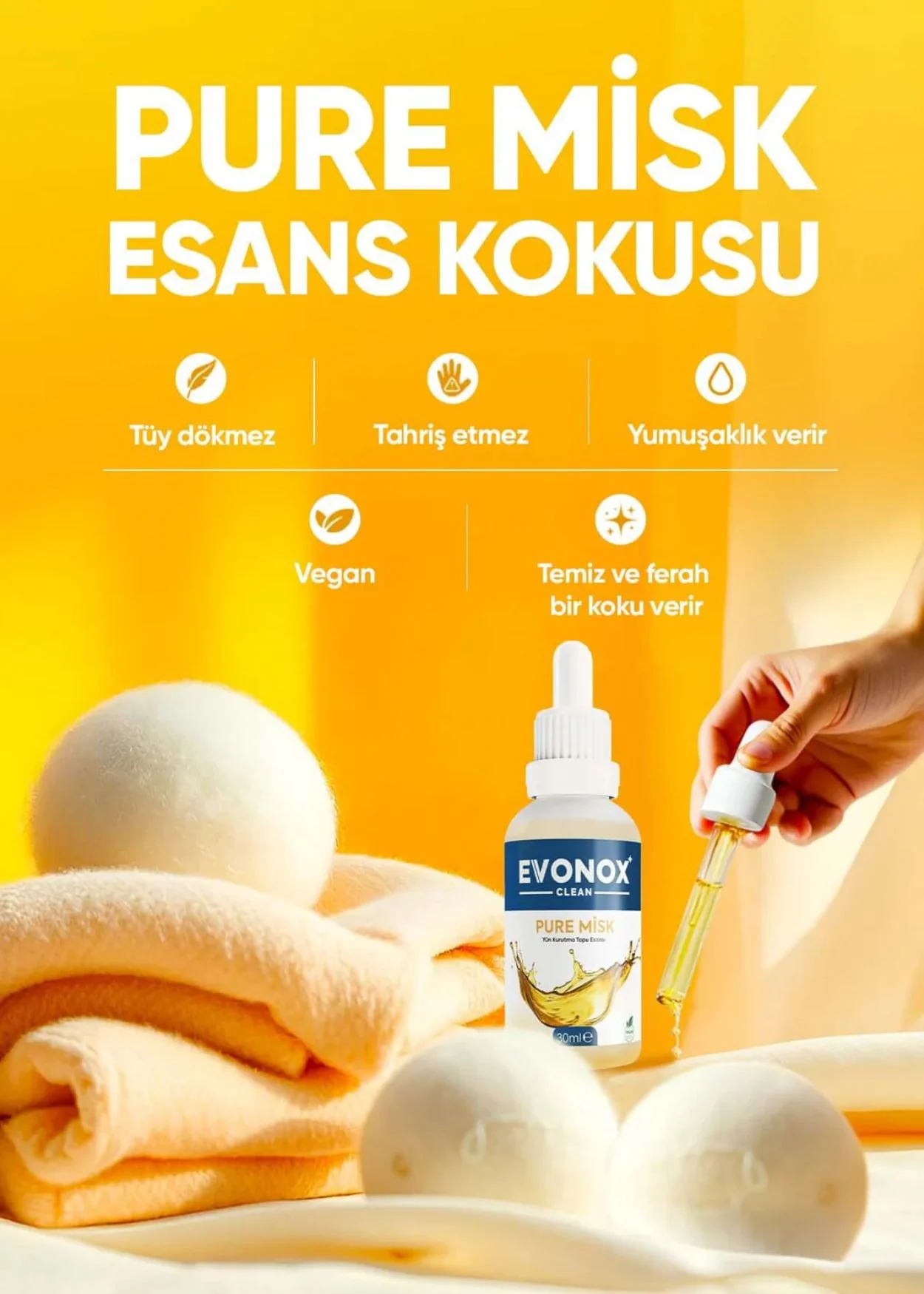 Evonox Clean Kurutma Topu Esansı – Pure Misk - Image 3