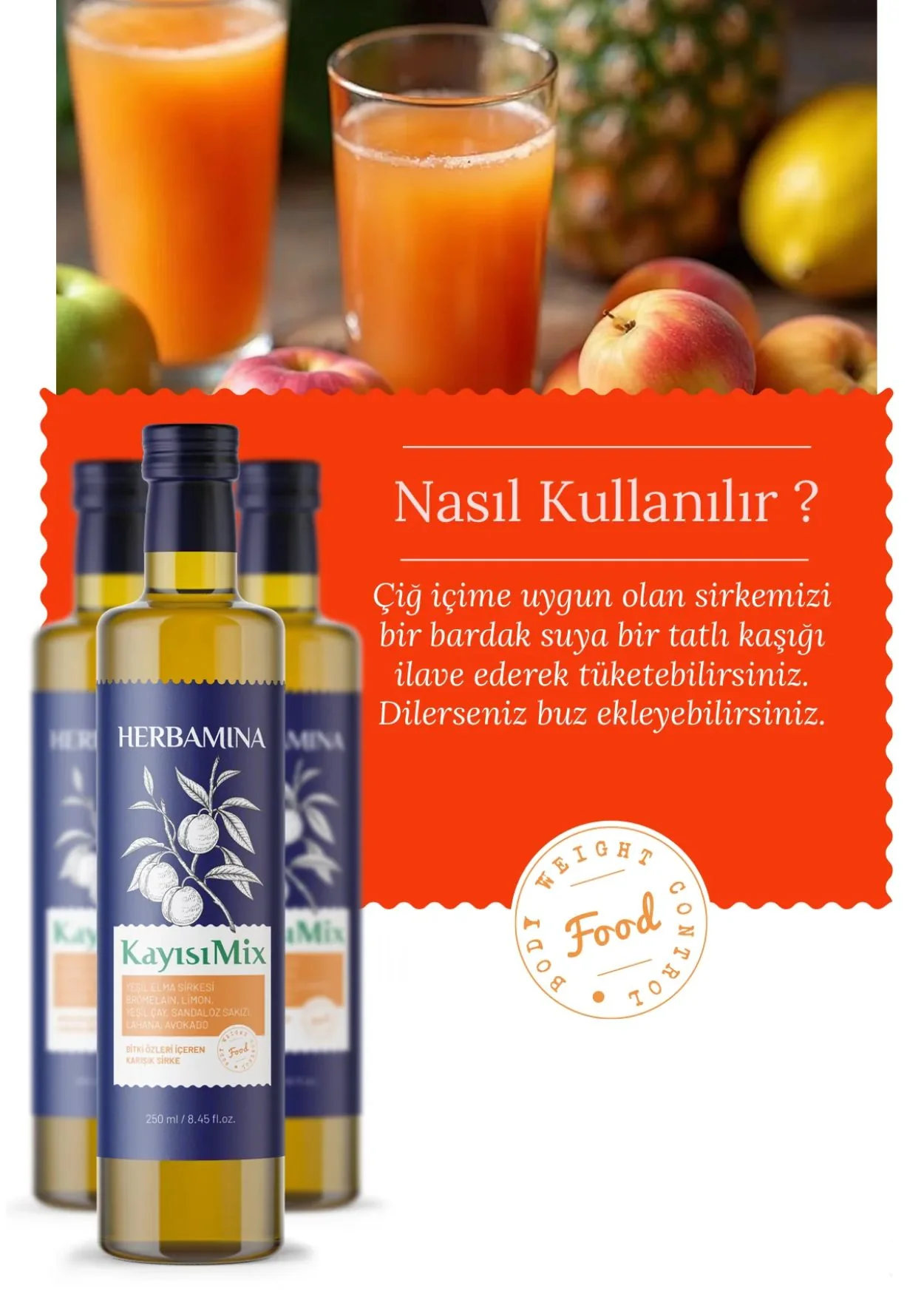 Herbamina Kayısı Mix Sirke - Image 2
