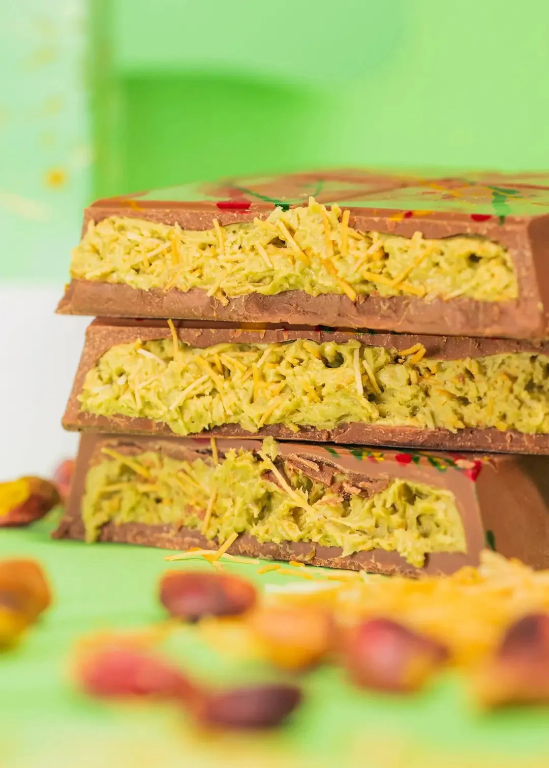 Schokolade mit Kadayif und Pistazien
