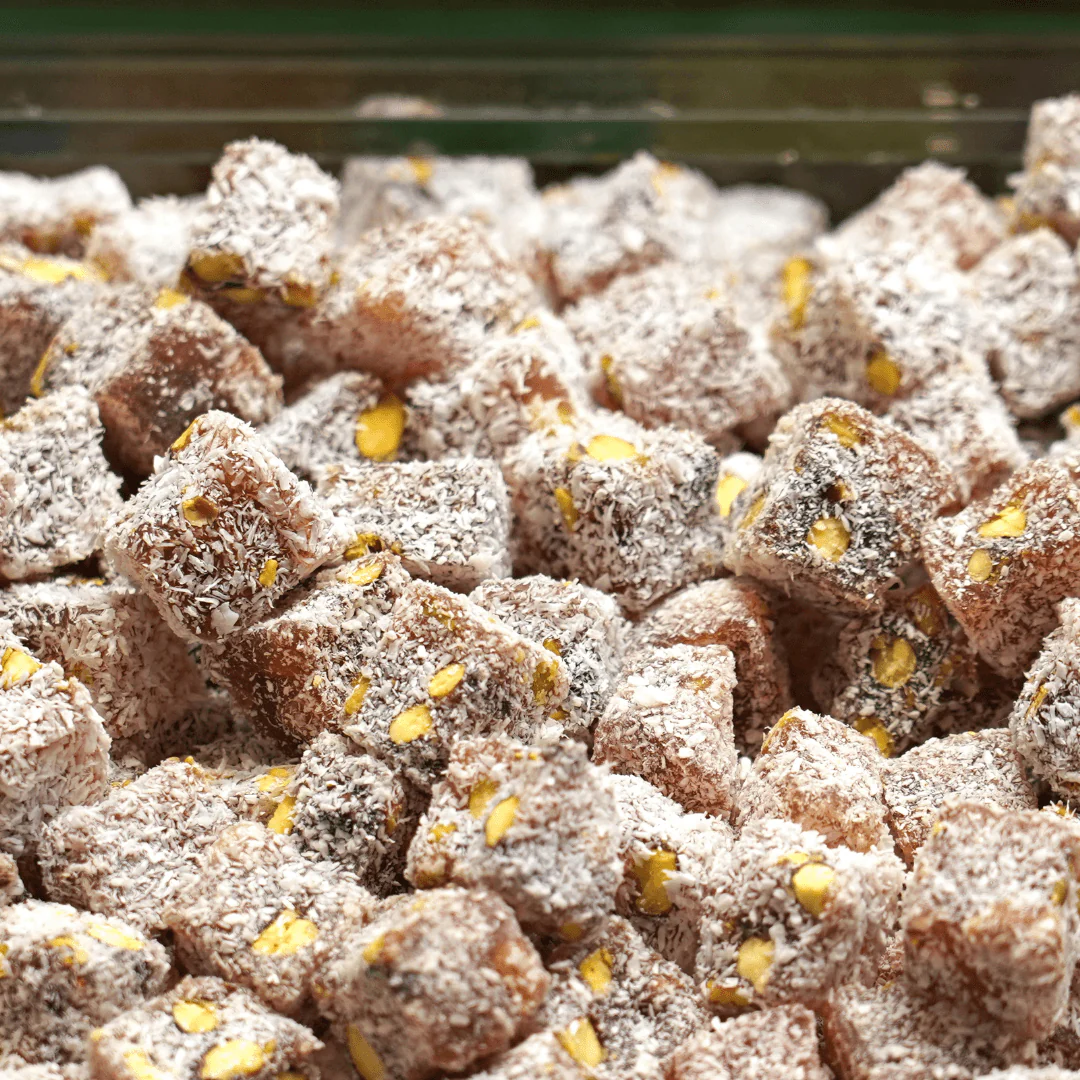 Turkish Delight Lokum mit Pistazien & Kokosnuss (Doppelt Geröstet)