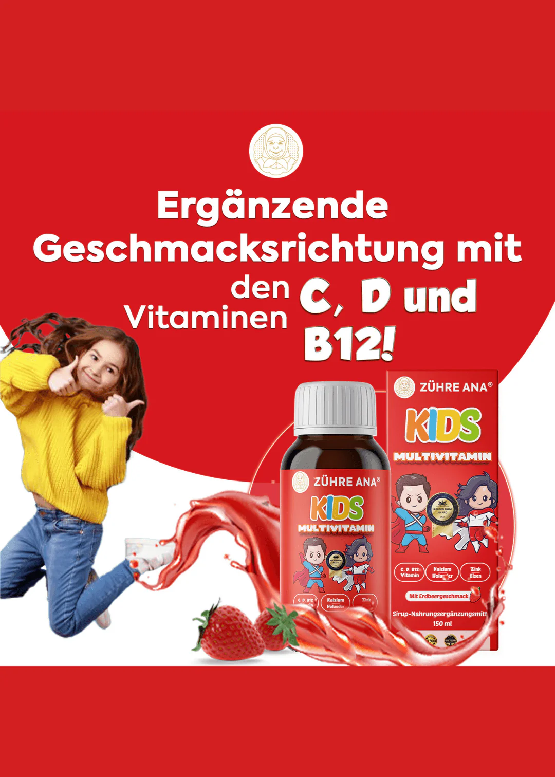 Zühre Ana Kids - Erdbeer Multivitamin Sirup - Image 4