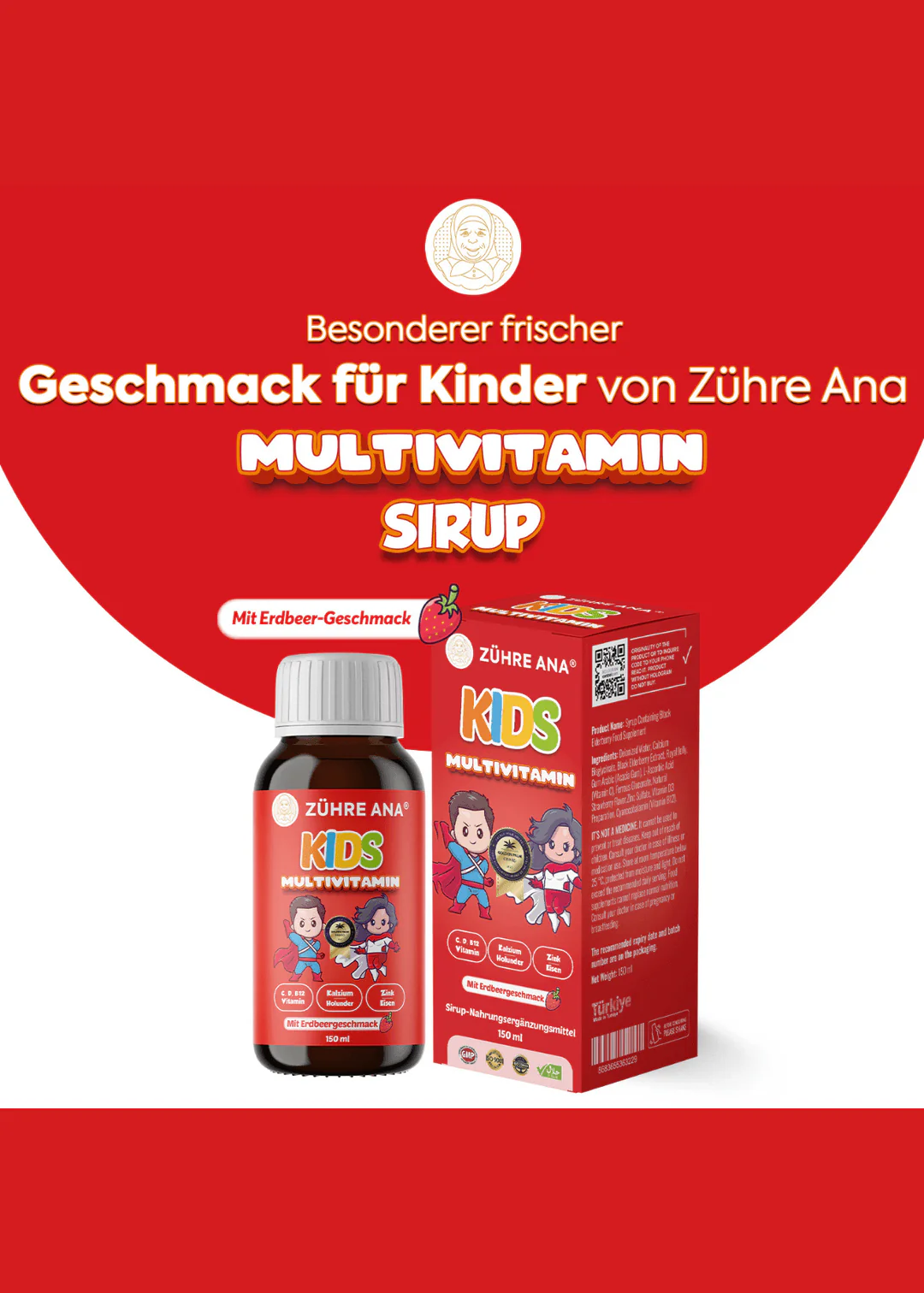 Zühre Ana Kids - Erdbeer Multivitamin Sirup - Image 5