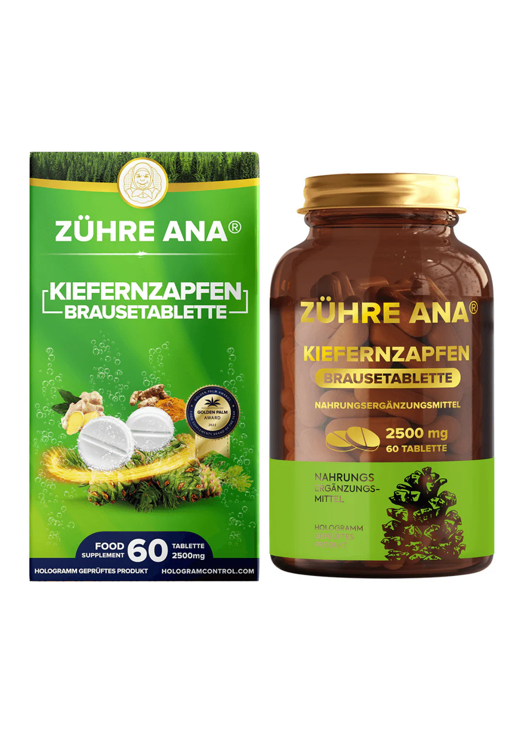 Zühre Ana Kiefernzapfen Brausetabletten (Servi-Kozalağı-Efferveszent) – 60 Tabletten