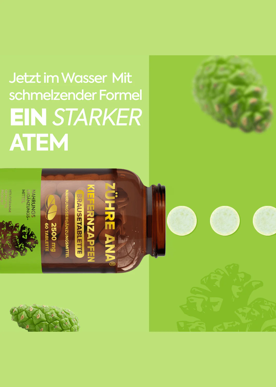 Zühre Ana Kiefernzapfen Brausetabletten (Servi-Kozalağı-Efferveszent) – 60 Tabletten - Image 3