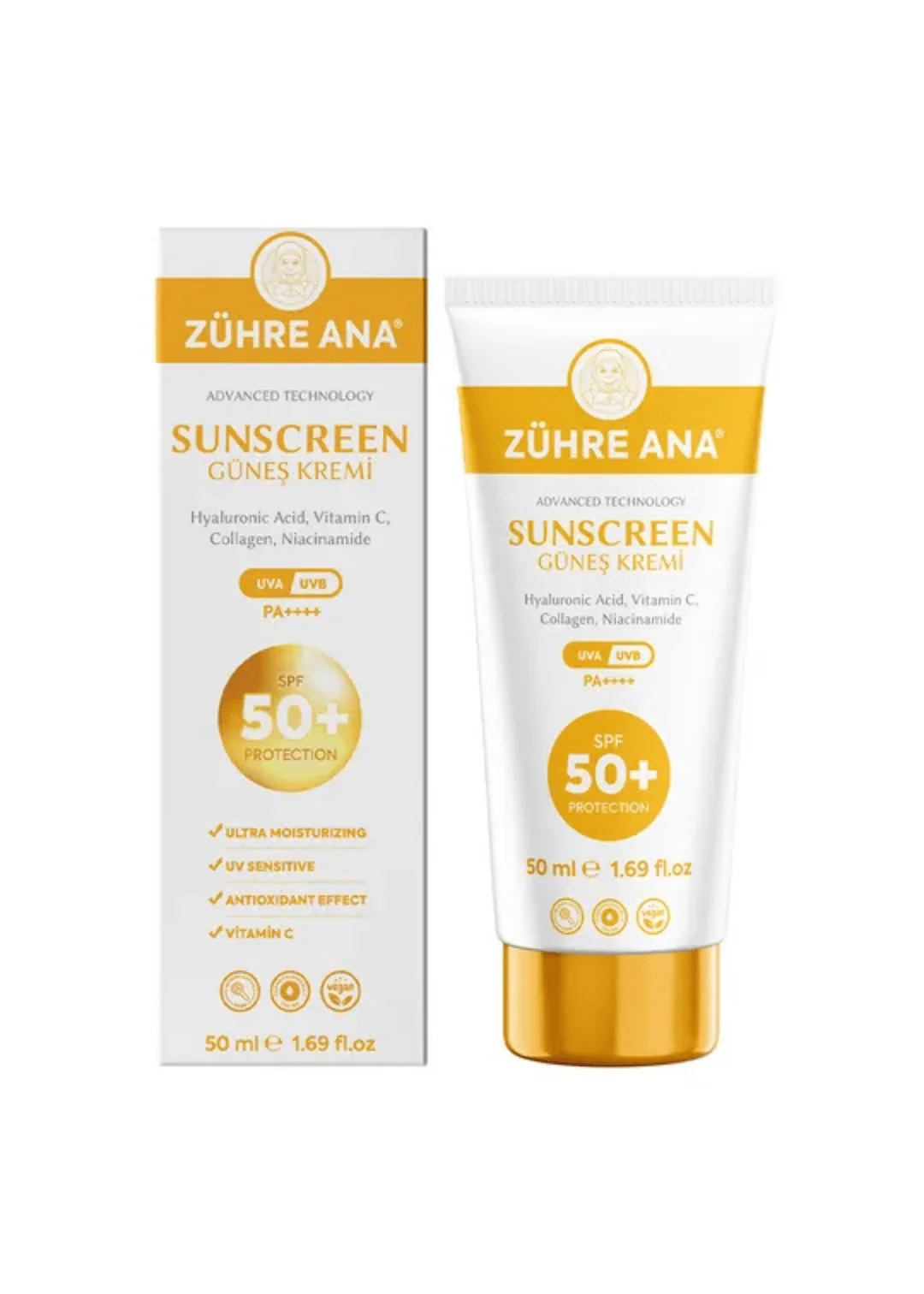 Zühre Ana Sonnenschutzmittel Spf 50+ UVA/UVB (SPF 50+ Güneş Kremi)