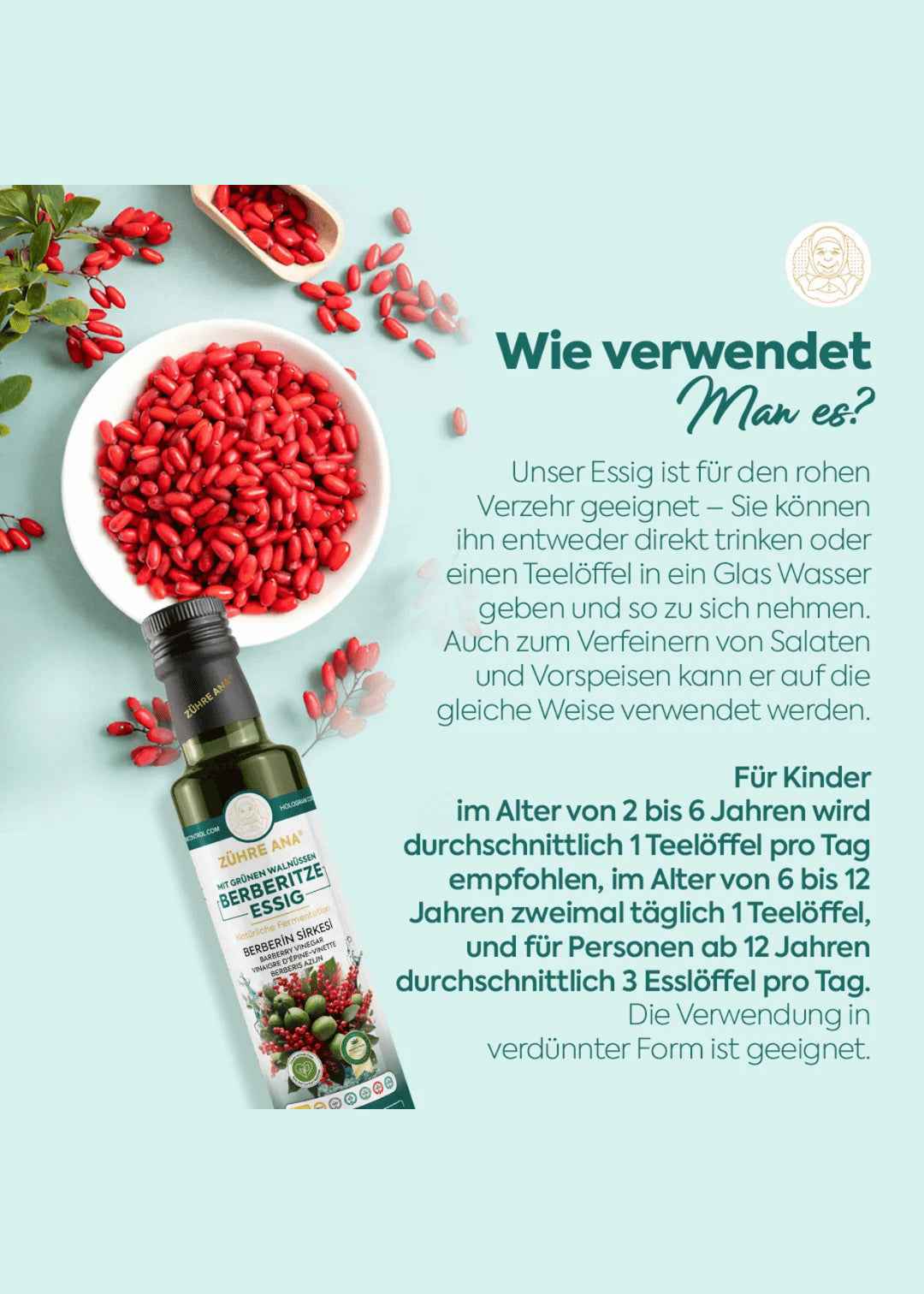 Zühre Ana Berberine-Essig mit grünen Walnüssen - Image 2